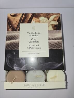 Vanilla Bean & Amber Cozy Cashmere Ashwood Candles Tealight